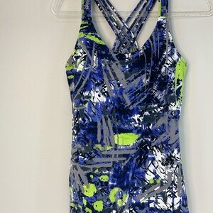 Calvin Klein Performance Blue and Green tank top active wear shirt size medium